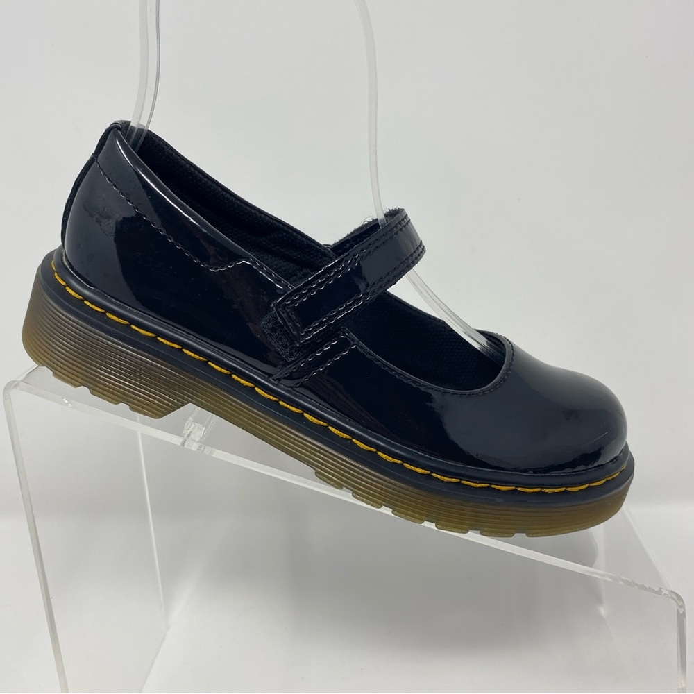 Dr. Martens Girl's 1 Maccy Black Patent Leather Mary Jane Dressy Preppy Shoes - Picture 3 of 15